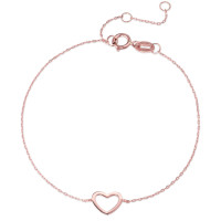 Bracelet Or rose 375/9 ct. Coeur 15-18 cm-588797