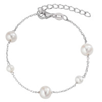 Bracelet Argent Zircone Rhodié perle d'eau douce 16-18 cm-589396