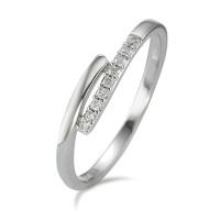 Fingerring 750/18 K Weissgold Diamant 0.06 ct, 9 Steine, w-si-590877