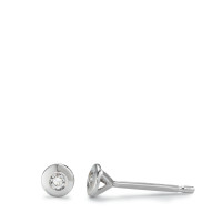 Clous d'oreilles Or blanc 585/14 K Diamant 0.06 ct, 2 Pierres, w-si Ø4 mm-591914