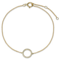 Bracelet Or jaune 585/14 K Diamant 0.05 ct, w-si 15-18 cm-591984