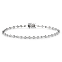 Bracelet Or blanc 750/18 K Diamant 0.49 ct, 37 Pierres, w-si 18 cm-592020
