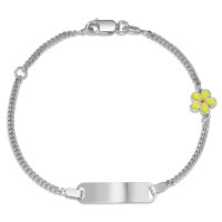 Bracelet avec gravure Argent Rhodié Fleur 16-18 cm-592046