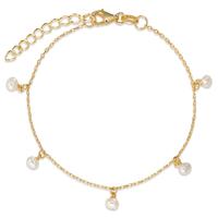 Bracelet Argent jaune Plaqué or perle d'eau douce 15.5-18.5 cm-592227