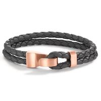 Bracelet Cuir, Acier inoxydable rosé PVD 21 cm-594790