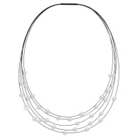 Collier Acier inoxydable noir PVD perle de culture 42 cm-595943
