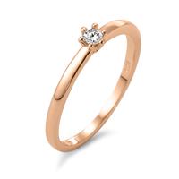 Solitär Ring 750/18 K Rotgold Diamant weiss, 0.07 ct, Brillantschliff, w-si-597351