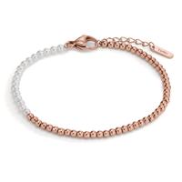 Bracelet Acier inoxydable rosé PVD perle de culture 17.5-19.5 cm Ø3 mm-597880