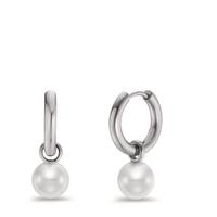 Créoles avec pendentif Acier inoxydable perle de culture-597898
