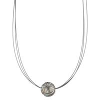 Collier Acier inoxydable gris PVD perle de Tahiti 42 cm-600264
