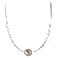Collier Acier inoxydable perle de Tahiti 42 cm-600267