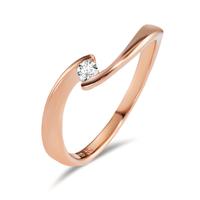 Bague solitaire Or rouge 750/18 K Diamant 0.06 ct, w-si-600391
