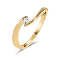 Solitär Ring 750/18 K Gelbgold Diamant 0.06 ct, w-si-602439