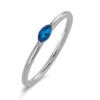 Solitär Ring Silber Zirkonia blau rhodiniert-603140