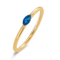 Solitär Ring Silber Zirkonia blau gelb vergoldet-603142
