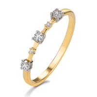 Fingerring 750/18 K Gelbgold Diamant 0.046 ct, 5 Steine, w-si-605333
