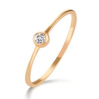 Solitär Ring 750/18 K Gelbgold Diamant 0.05 ct, w-si-605636