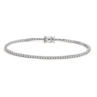 Bracelet Or blanc 750/18 K Diamant 1 ct, 92 Pierres, w-si 19 cm-605795