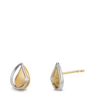 Clous d'oreilles Or jaune 375/9 K, Or blanc 375/9 K Diamant 0.03 ct, w-si-606073