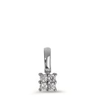 Pendentif Or blanc 750/18 K Diamant 0.04 ct, 4 Pierres, p1 Ø3.3 mm-606081