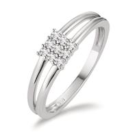 Fingerring 750/18 K Weissgold Diamant 0.18 ct, 9 Steine, w-si-606092