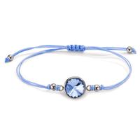 Bracelet Acier inoxydable, Tissu Zircone bleu clair 14-21 cm-607810