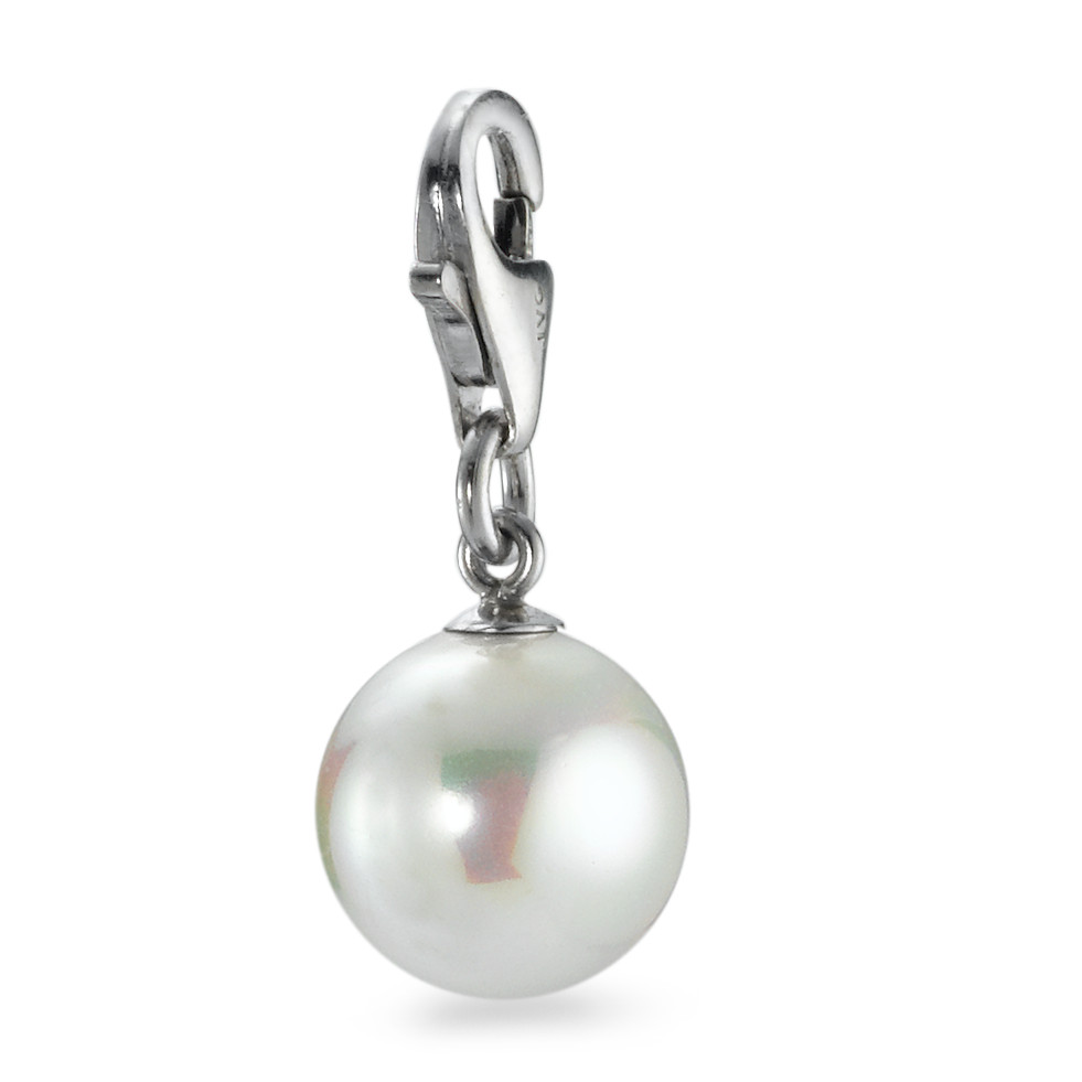 Charms Argent Rhodié perle artificielle-229578