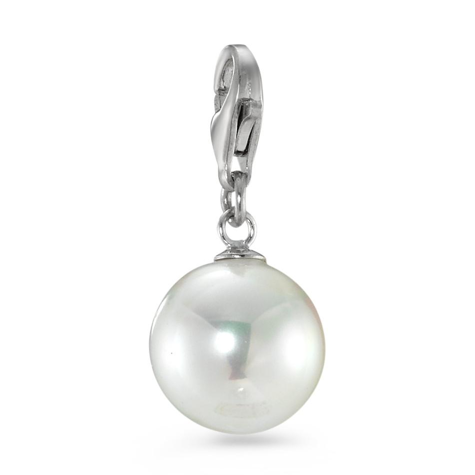 Charms Argent Rhodié perle artificielle-229579