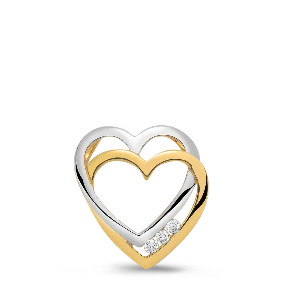 Image of Anhänger 375/9 K Gelbgold Diamant Herz