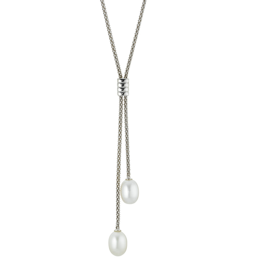Collier argent avec perles, 45 cm-352415