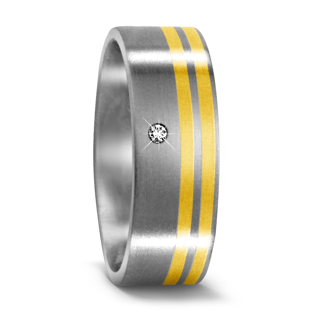 Alliance Titane, Or jaune 750/18 K Diamant 0.01 ct, w-si-529074