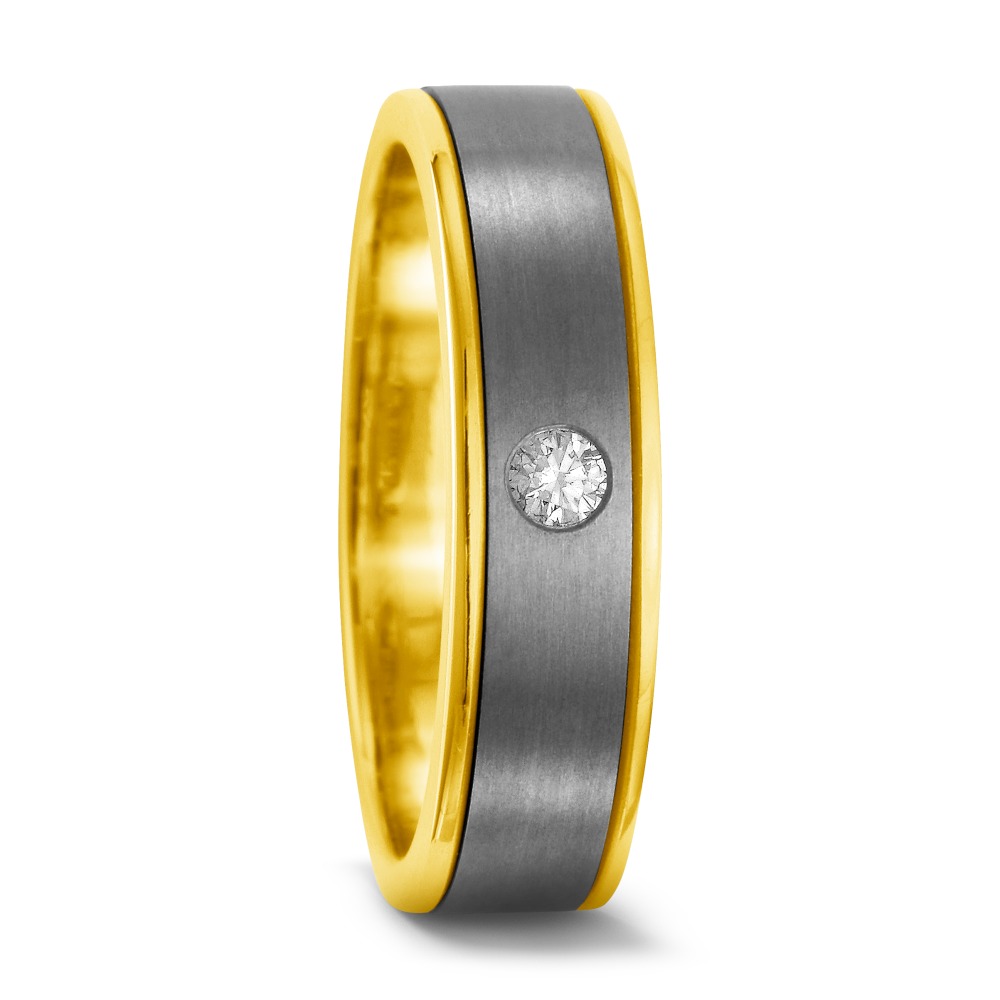 Alliance Titane, Or jaune 750/18 K Diamant 0.05 ct, w-si-534118