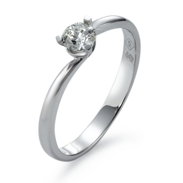 Solitär Ring 750/18 K Weissgold Diamant 0.27 ct, vsi-537218