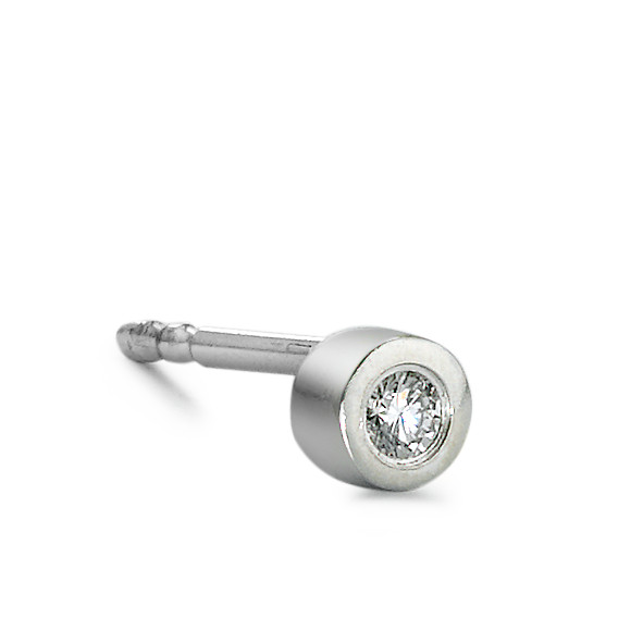 Clous d'oreille à l'unité Or blanc 750/18 K Diamant 0.04 ct, w-si Ø3 mm-537395
