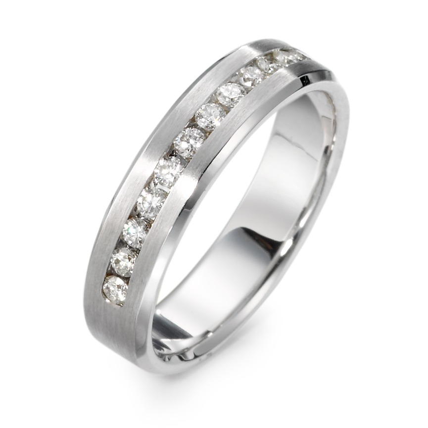 Memory Ring 750/18 K Weissgold Diamant 0.25 ct, 12 Steine, w-si-538791