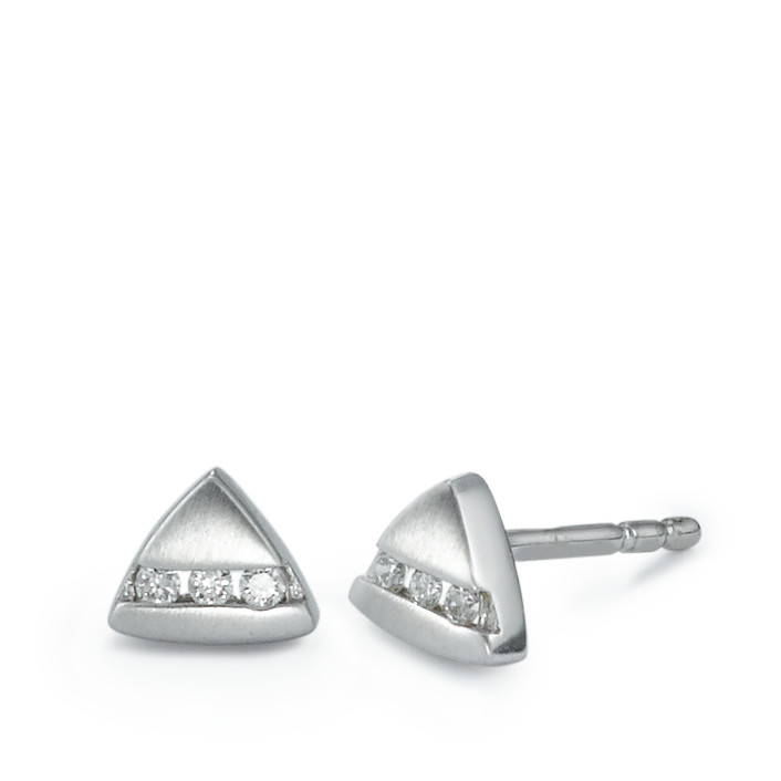 Clous d'oreilles Or blanc 750/18 K Diamant 0.05 ct, 6 Pierres, w-si-539189