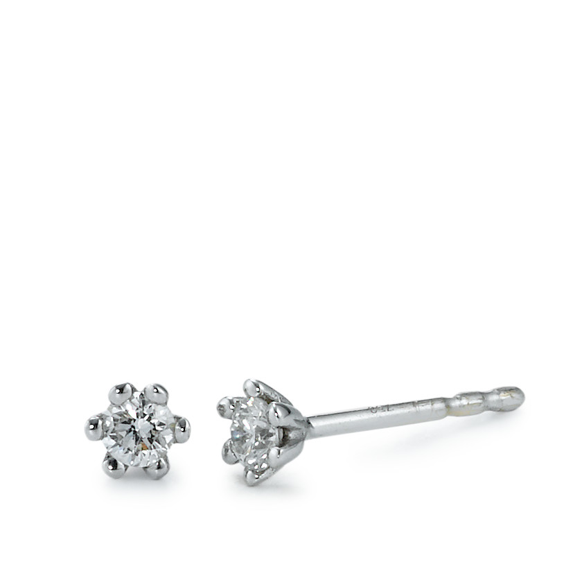 Clous d'oreilles Or blanc 750/18 K Diamant 0.15 ct, 2 Pierres, w-si-546290