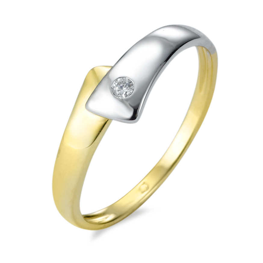 Fingerring 750/18 K Gelbgold, 750/18 K Weissgold Diamant w-si-550354