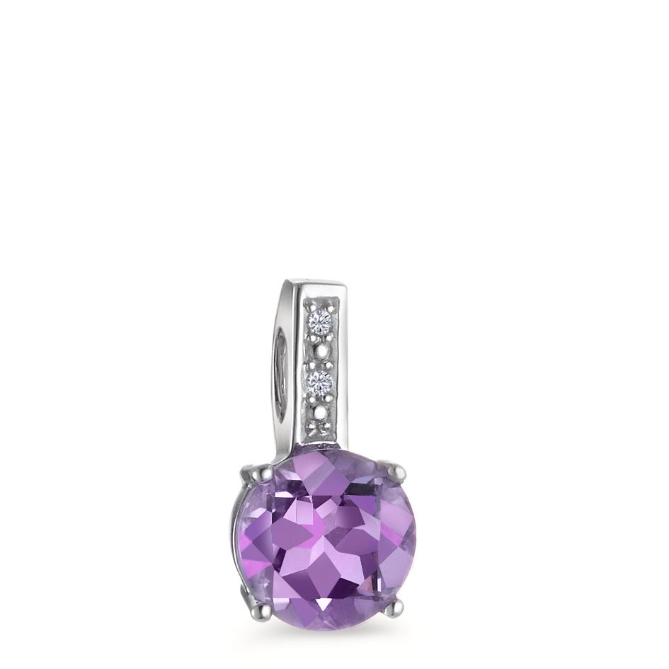 Pendentif Or blanc 750/18 K Diamant violet, 0.01 ct, 2 Pierres, facetté, p1-557995