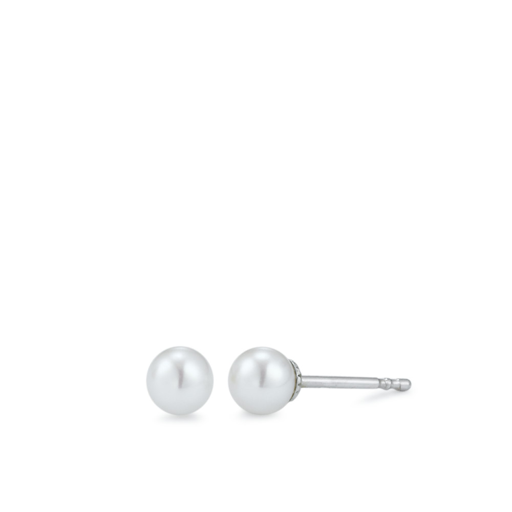 Clous d'oreilles Or blanc 750/18 K perle d'eau douce-558098