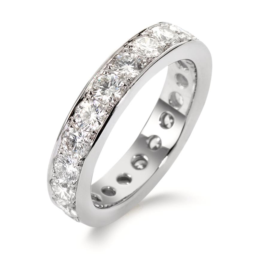 Memory Ring 750/18 K Weissgold Diamant weiss, 2.20 ct, 21 Steine, Brillantschliff, w-si-558196
