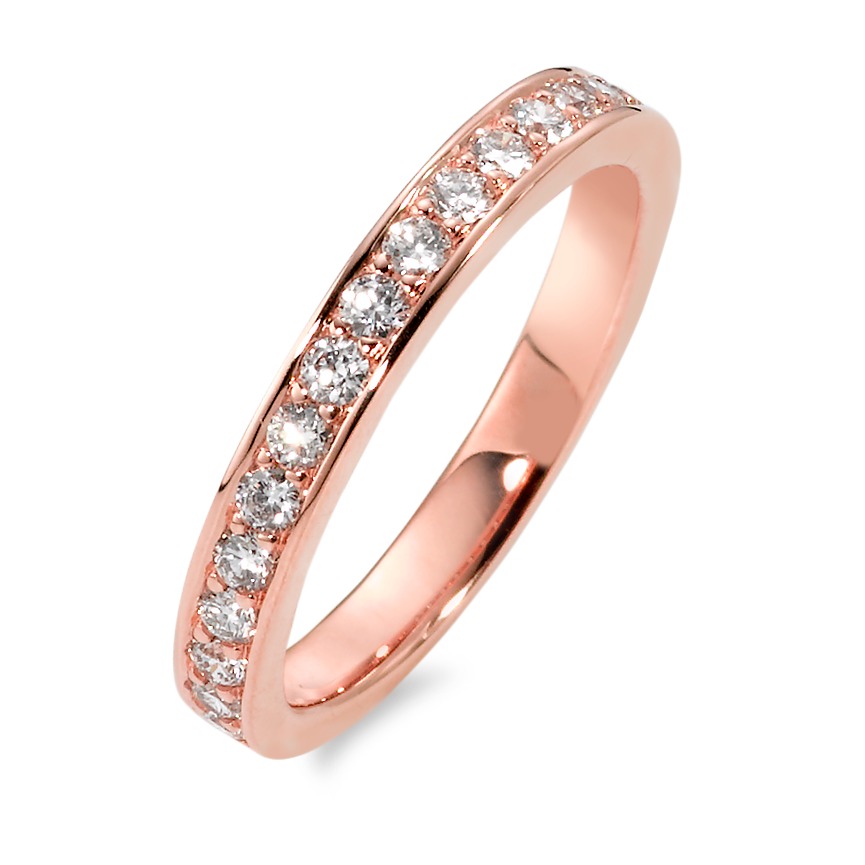 Memory Ring 750/18 K Rotgold Diamant weiss, 0.50 ct, 17 Steine, Brillantschliff, w-si-558201
