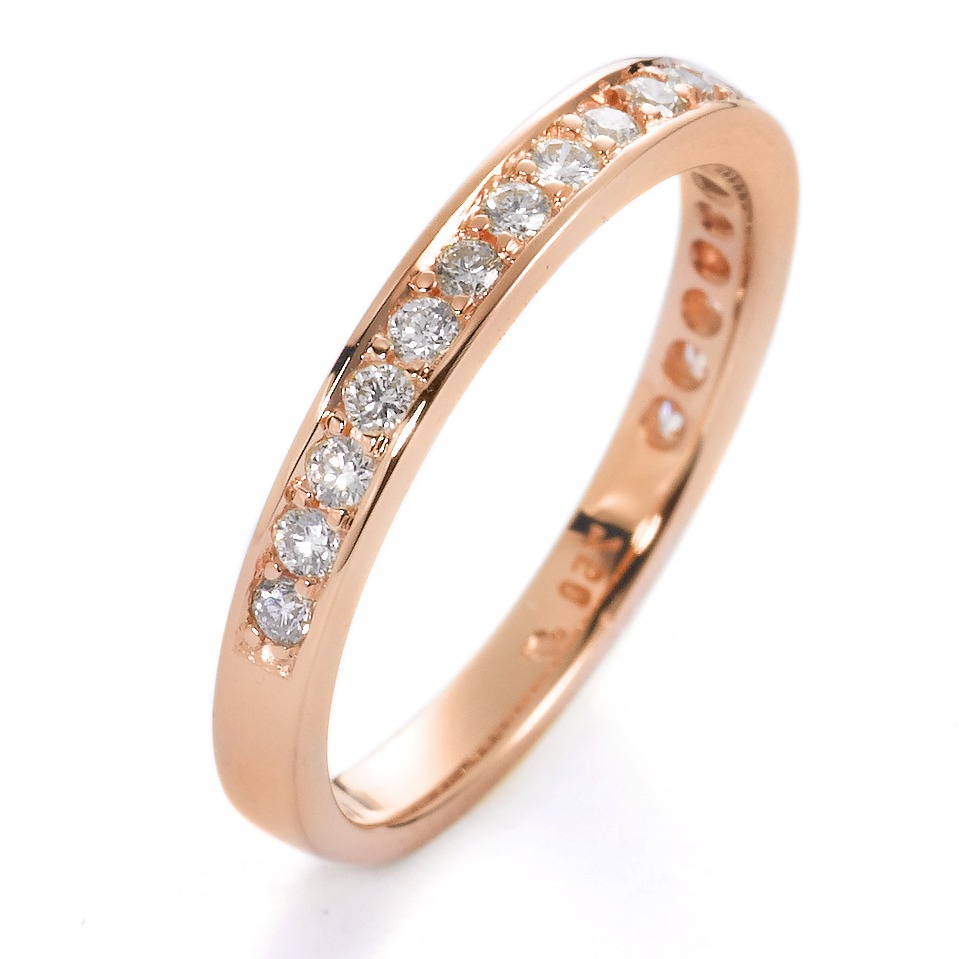Memory Ring 750/18 K Rotgold Diamant weiss, 0.33 ct, 19 Steine, Brillantschliff, w-si-558204