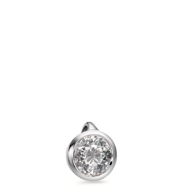 Pendentif Or blanc 750/18 K Diamant blanc, 0.15 ct, brillant, w-si Ø5 mm-558249
