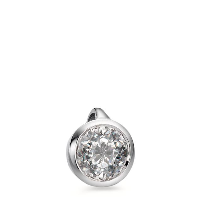 Pendentif Or blanc 750/18 K Diamant blanc, 0.25 ct, brillant, w-si Ø5.5 mm-558251