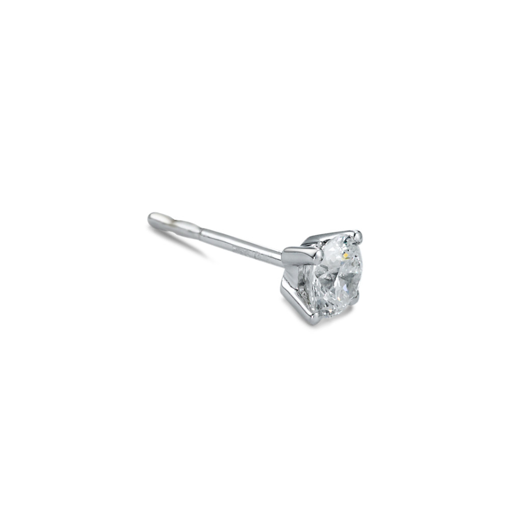 Clous d'oreille à l'unité Or blanc 750/18 K Diamant blanc, 0.37 ct, w-si Ø4.5 mm-558622