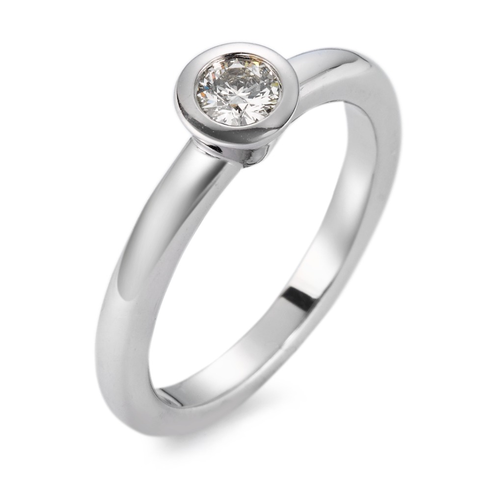 Solitär Ring 750/18 K Weissgold Diamant weiss, 0.20 ct, si rhodiniert-561389