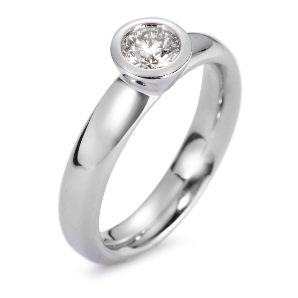 Solitär Ring 750/18 K Weissgold Diamant weiss, 0.40 ct, vsi rhodiniert-561394