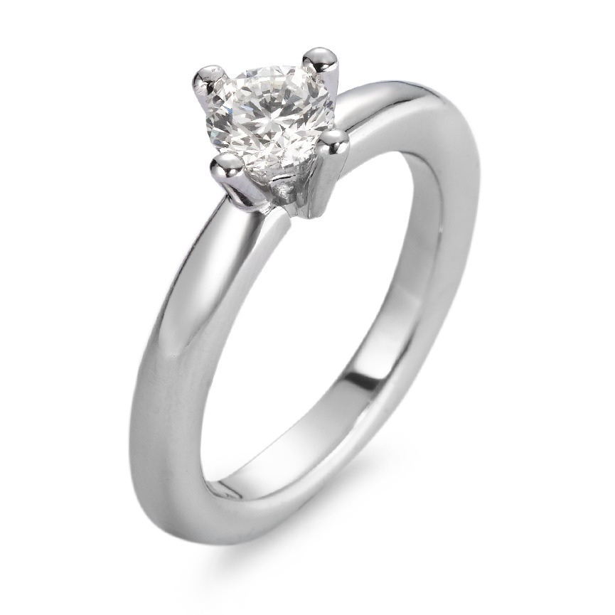 Solitär Ring 750/18 K Weissgold Diamant weiss, 0.63 ct, si rhodiniert-561405