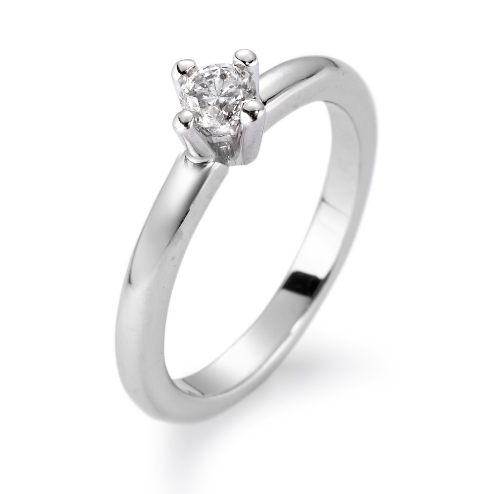 Solitär Ring 750/18 K Weissgold Diamant weiss, 0.25 ct, si rhodiniert-561407